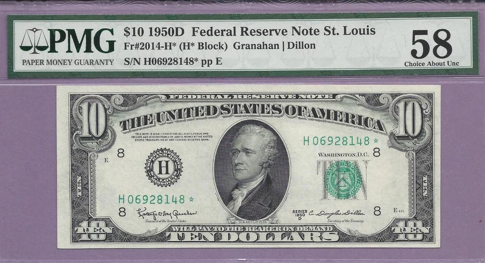 Fr # 2014-H* (( H* STAR )) 1950D $10 - Image 1 of 1