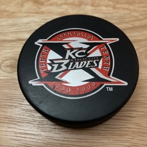 KANSAS CITY BLADES (IHL) "10th Anniversary" (1990 - 1999) Souvenir Hockey Puck