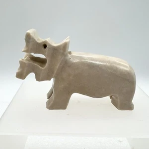 Hippo Carved Soapstone Figurine - Picture 1 of 8