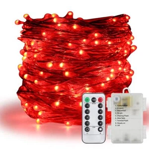 200 Led String Lights Battery Operated Waterproof Fairy Lights With Remote 66 Ft - Picture 1 of 8
