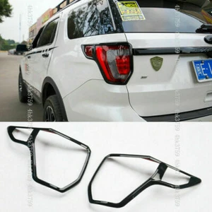 Fit For Ford Explorer 2016-2018 Glossy Black Car Rear Tail Light Lamp Trim Cover - Picture 1 of 6