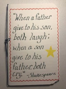 Handmade Greeting Card With Shakespeare Quote “When A Father Give To His Son... - Picture 1 of 10