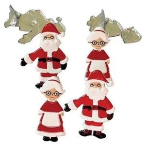 Santa & Mrs. Claus - Christmas, Decorative Scrapbook Brads - Eyelet Outlet #159 - Picture 1 of 1