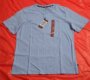 T-shirt uomo Gap 3 bottoni Henley taglia XL blu chiaro 100% cotone manica corta - Foto 1 di 13