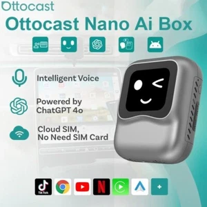 OTTOCAST Nano AI Box 1.83″ Display ChatGPT Wireless CarPlay Android Auto Adapter - Bild 1 von 9
