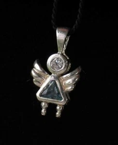March! Crystal Kid Angel & Silver Pendant 9925C - Picture 1 of 1