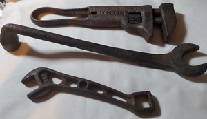 LOT 3 Wrenches Ford Motor Socket Combo McCormick Farm Monkey Buggy Angle Head - Picture 1 of 23