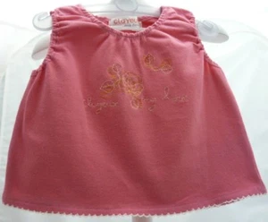 Clayeux haut sans manche rose motif brodé fleurs bébé 9 mois - Picture 1 of 1