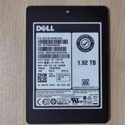 Dell 1.92TB SSD SATA 6G 2.5" 09W12R 9W12R MZ-7LM1T9B PM863a - Image 1 of 2
