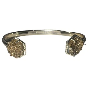 Kendra Scott Arden Open Pinch Cuff Bracelet Gold Tone Bronze Drusy - Picture 1 of 12