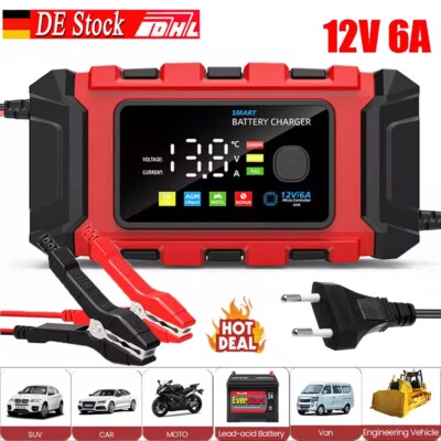 12V LiFePO4 Lithium Autobatterie Ladegerät Vollautomatisches Batterieladegerät - Bild 1 von 4