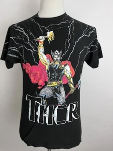 Men's Marvel Thor T-shirt Bring the Thunder Short Sleeve Black 100% Cotton M - Picture 1 of 7