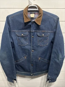 VTG 60s 70s Wrangler No Fault Denim Blanket Lined Jean Jacket Mens 40 L 74235NV - Picture 1 of 5