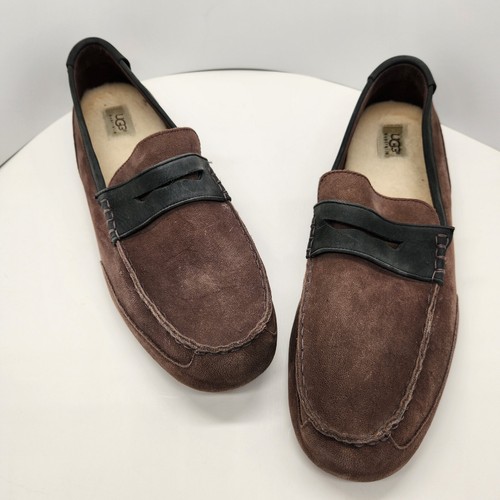 Mocassini Ugg penny uomo 18 marrone camoscio lana 1008831 Tucker scarpe da guida pantofole