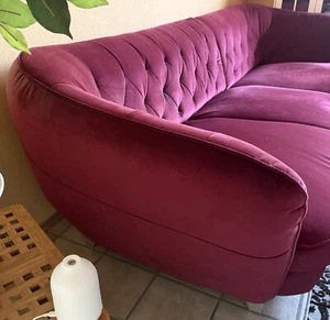 Chesterfield Ecksofa mit Schlaffunktion Schlafsofa mit Ottomane Bordeaux - Bild 1 von 9
