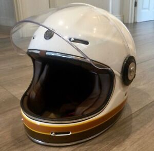 Torc T-1 ISO Bars Retro Full Face Helmet Gloss White size 61 XL not Bell Bullitt
