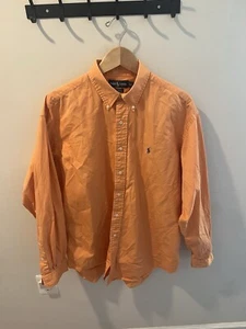 Ralph Lauren Button Down Hemd Erwachsene XL Blake Langarm Orange Pony Herren - Bild 1 von 13