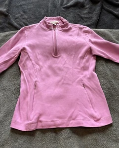 Fairway & Greene 1/4 Quarter Zip Pullover Golf Sweater Women’s Size Medium Pink - Picture 1 of 3