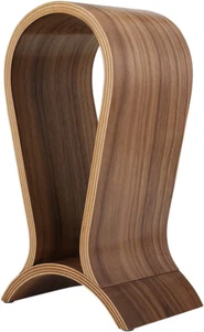Kopfhörer Holz Headset Ständer für Schreibtisch Gaming Musik Kopfhörer Halter Nussbaum Neu - Bild 1 von 12
