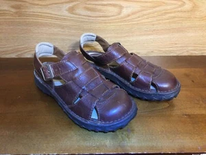 CANYON RIVER BLUES BROWN LEATHER SANDALS Teen SIZE 6 EUC, Buckle Closure - Picture 1 of 9
