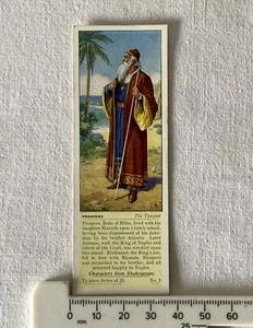 Vintage CHARACTERS FROM SHAKESPEARE #1 PROSPERO The Tempest Typhoo Tea 1937 Card - Picture 1 of 2