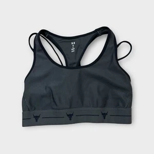 Gray Under Armour Project Rock Athletic Sports Bra Compression Women's Small S - Picture 1 of 6