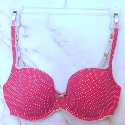 Sujetador íntimo Elle Macpherson soporte con aros para mujer 32DD rosa encaje a lunares Foto 1 de 4