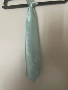 Mint Green 14inch Boys  Clip On Tie - Picture 1 of 3