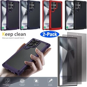 For Samsung Galaxy S24 Ultra S24+ Slim Case Phone Cover / Privacy Tempered Glass - Picture 1 of 38