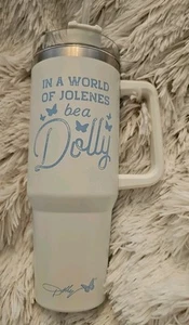 Dolly Parton 40 Oz White Tumbler 'In A World Of Jolenes Be A Dolly' New DG Merch - Picture 1 of 3