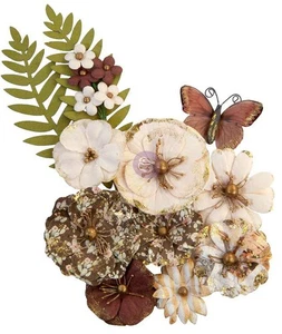 Prima Marketing Mulberry Paper Flowers Peyote/Golden Desert - Picture 1 of 1