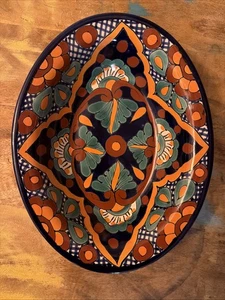 Vintage Venega Talavera  Dish Bowl Mexican Pottery Signed 9.5”x7.5”x2.25” - Picture 1 of 5