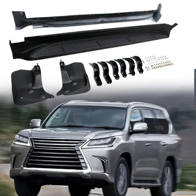 Escalón lateral apto para Lexus LX570 J200 2008-2021 aluminio negro nuevo Foto 1 de 4