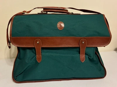 Polo Ralph Lauren Travel Bag Duffel Carry-On Suitcase Green Luggage Vintage NEW - Image 1 of 4