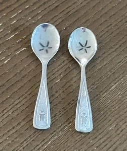 Vintage the First Years Deluxe Stainless Baby Spoon Japan Set Of 2 - Picture 1 of 5