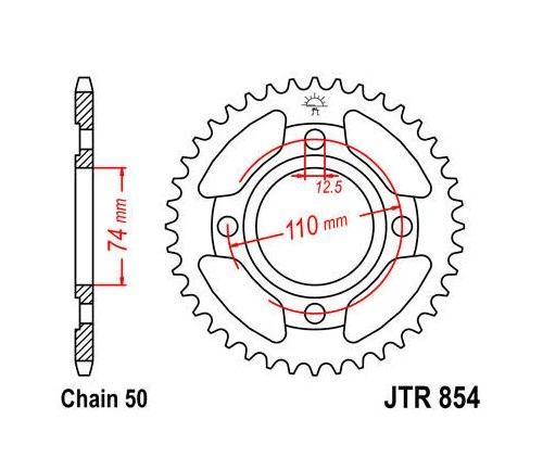 Piñón trasero de acero JT 530 37T para Yamaha RD400/XS400H Heritage Special Foto 1 de 1