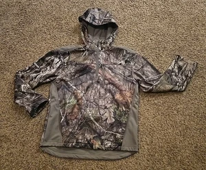 10X Jacke Herren L Camouflage Mossy Oak Kapuze Outdoor Pull Over 1/4 Zip Sent Control  - Bild 1 von 24