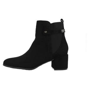 Botas al tobillo con punta puntera puntiaguda de microfibra negras para dama: F5R1239 - Imagen 1 de 19