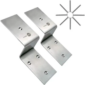 Heavy Duty Stainless Steel 2x4 Door Barricade Brackets| 1 Pair with Screws| D... - Picture 1 of 5