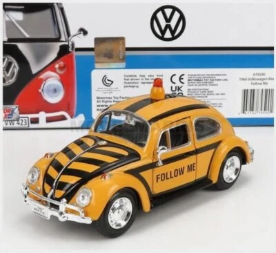 MOTOR-MAX 79590 Volkswagen - Beetle Airport Follow Me Service Voiture 1968 - - Photo 1/2