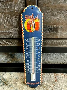 klassisches SILENT CHIEF BENZIN - hochwertiges PORZELLANKIERTES METALL Thermometer - Bild 1 von 3