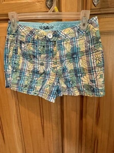 Limited Too Justice Floral Plaid Shorts Girls 14 Regular - Picture 1 of 6