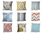 Geometric Cushion Covers, Floral, Chevron, Grey Blue Pink Green Pattern Prints