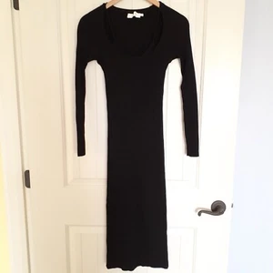 ASTR the label Women Topanga Dress Long Sleeve Midi Bodycon Halter Black Size M - Picture 1 of 13