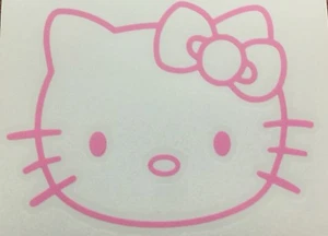 Hello Kitty with BOW Car Decal / Sticker Glitter Vinyl - Holographic - Oil Slick - Picture 1 of 7
