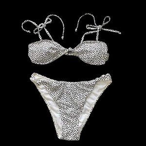 Costume da bagno Kendall + Kylie bikini donna XL avorio stampa animalier nuovo con etichette $240 - Foto 1 di 7