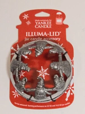Yankee Candle Illuma-Lid Metal Lid Topper Snowmen For 22" and 14.5" Jar Candles - Image 1 of 4