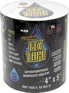 Inventel The Original Fix Tape Superhydrophobic Rubberized Adhesive 4"x5" Black - Picture 1 of 5