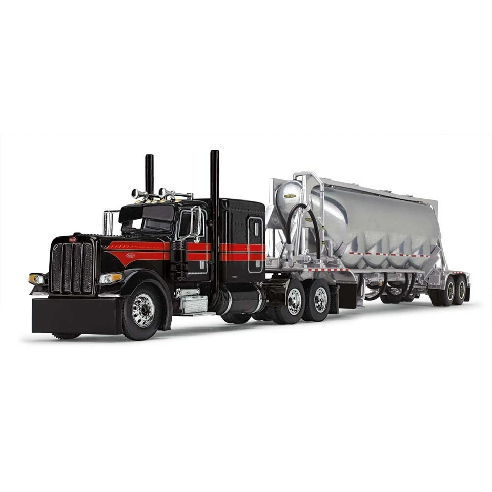 DCP 1:64 *BLACK & RED* Peterbilt 389 Flattop & J&L Pneumatic Tank Trailer *NIB* - Image 1 of 1
