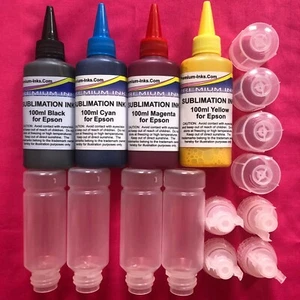 4 botellas reutilizables de 70 ml tinta de sublimación 400 ml para EcoTank ET 14000 1810 2500 2550 - Imagen 1 de 6